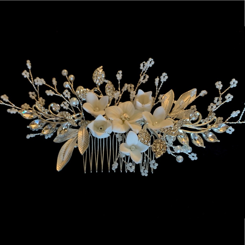 Rhinestone Beaded Wedding Hair Piece